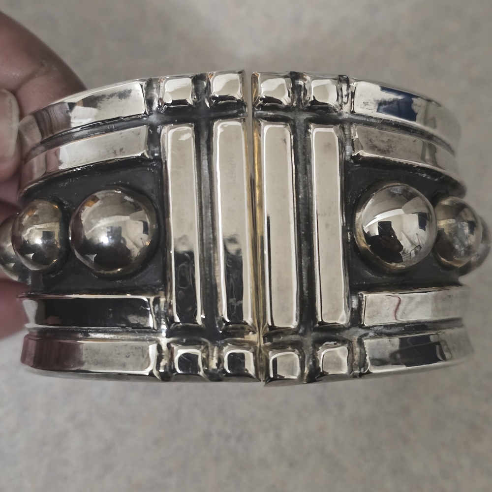 Seed & Sage Sterling Silver Chunky Beaded Hinge Bracelet - Discounted Shipping!